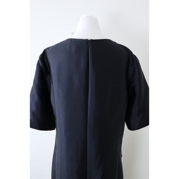 St John Size 10 Abstract Print Sheath Dress Silk Wool Colorblock Short Sleeve - Picture 10 of 13